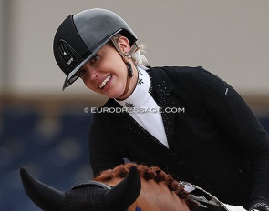 Simone Pearce at the 2023 World Young Horse Championships in Ermelo :: Photo © Astrid Appels