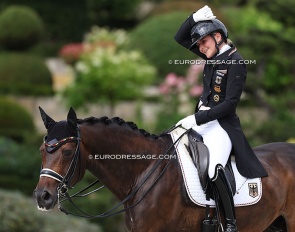 Felicitas Hendricks on Drombusch in the lead of the Inter II at the 2025 European Under 25 Championships :: Photo © Astrid Appels
