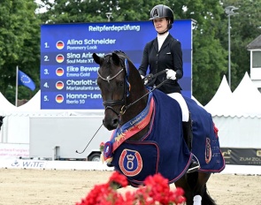 Alina Schneider on Pommery Look at the 2025 Oldenburg Young Horse Championships in Rastede :: Photo © Kiki Beelitz for GOV