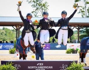 Eva Levy, Kat Fuqua, Alciia Berger at the 2024 North American Young Riders Championships :: Photo © US Equestrian