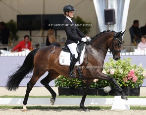 Carina Scholz and La Jolie SW OLD win the 6-year old preliminary test at the 2025 World Young Horse Championships :: Photo © Astrid Appels