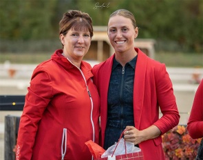 Christine Peters, EC Senior Manager Dressage Olympic/Paralympic Program, and Dressage Athlete of the Year Camille Carier Bergeron :: Photo © Sandra Lachèvre