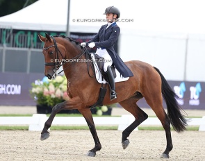Stella Hagelstam and Hagels Rosophia at the 2025 World Young Horse Championships in Verden :: Photo © Astrid Appels