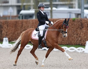 Rikke Schoubye Johansen and Lykkeholms Cyperb at the 2024 CDI Aachen Festival 4 Dressage :: Photo © astrid Appels