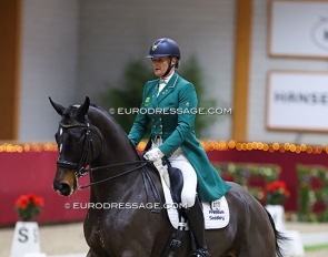 Ireland's Carolyn Mellor on Gouverneur M (by Voice x Jacardo) at the CDI Kronenberg Indoor in The Netherlands :: Photo © Astrid Appels
