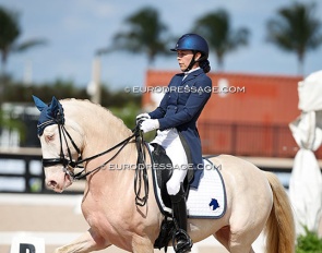 Catherine Malone and the 8-year old stunningly talented Lusitano  Opium SR (Guardião do Penedo x Pino) :: Photo © Astrid Appels