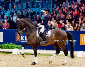 Lina Uzunhasan and Guardian S in a show at the 2026 KWPN Stallion Licensing :: Photo © Dirk Caremans