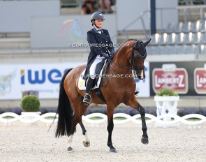 Gabriele Kiefer and Ophelia competing in the legendary dressage stadium in Aachen :: Photo © Astrid Appels
