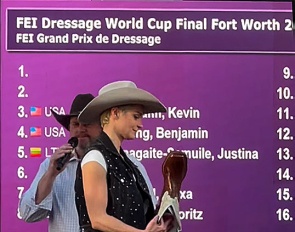Bettina Kendlbacher checks the number on the boot to known her starting order for the Grand Prix at the 2026 World Cup Finals