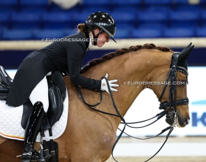 Charlotte Defalque on Botticelli at their final competition ride as a pair at the 2025 CDI-W Mechelen :: Photo © Astrid Appels