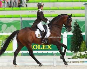 Julie de Deken on Lucky Dance at the 2014 World Equestrian Games :: Photo © Astrid Appels