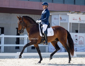 Antonio José Crespín López and the PRE bred Santiago HGF at the 2026 CDI Segovia :: Photo © Lily Forado