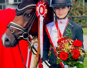 Steffanie Victoria Horsted Dyrlund  is the 2025 Danish FEI Pony champion :: Photo © private