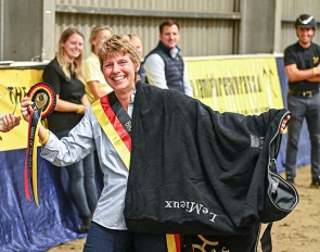 Judith Davis of Hawtins Stud was honoured at the BHHS annual show for having bred the Mare of the Year, Hawtins San Floriana