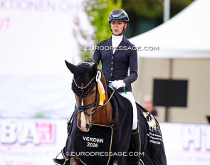 Einfach Imposant B Wins 5-YO Preliminary Test at 2026 World Young Horse Championships :: Photo © Astrid Appels