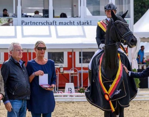 Alex and Sandra Schürner with their Gut Neuenhof's Moon River at the 2026 Bundeschampionate :: Photo © Equitaris