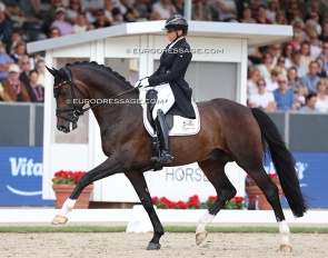 Dorothee Schneider and Segantini at the 2025 World Young Horse Championships :: Photo © Astrid Appels