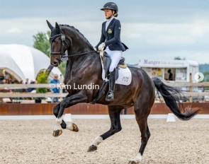 Ronja kardos on Quick Dream at the CDN Stockholm. She has been riding him since September 2023 :: Photo © Kim Lundin