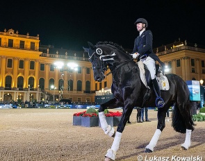 Moritz Traffinger and Cadeau Noir at the 2026 CDI Vienna :: Photo © Lukasz Kowalski