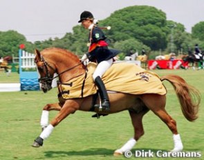 Marion Engelen and Dornik B win the 2001 European Pony Championships in Vejer de la Frontera, Spain