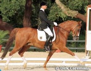 Annika Fiege on Konrad place fourth at the 2001 European Pony Championships :: Photo © Dirk Caremans