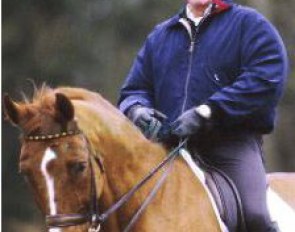 Klaus Balkenhol and Goldstern riding at home in Rosendahl, Germany, in 2001 :: Photo © www.arnd.nl