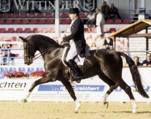 Dolf Dietram Keller aboard De Niro at the 2001 German Professional Dressage Riders Championships