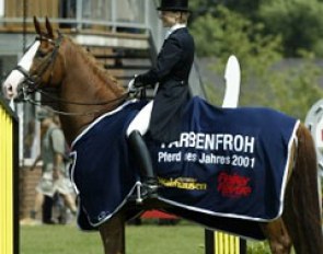 Nadine Capellmann's Farbenfroh was proclaimed Reiter Revue Horse of the Year 2001 at the 2002 CDIO Aachen