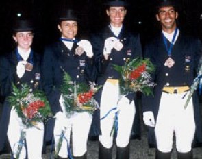 The Team of the Dominican Republic win team bronze at the 2002 Central American Games