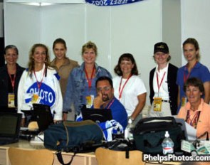The American press at the 2002 World Equestrian Games, including Astrid Appels from Belgium