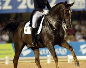 Ulla Salzgeber with Rusty doing his signature flying changes