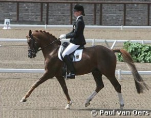Katharina Winkelhues and Dressman at the 2003 European Pony Championships :: Photo © Paul van Oers
