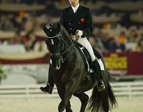 Wayne Channon on Lorenzo CH (by Ferro x Wolfgang) at the 2003 CDI-W Mechelen :: Photo © Dirk Caremans