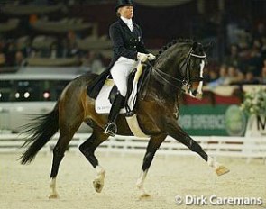 Antoinette Falandt on Jarwo at the 2003 CDI-W Mechelen :: Photo © Dirk Caremans