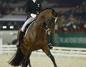Fie Skarsoe on Munchhausen at the 2003 CDI-W Mechelen :: Photo © Dirk Caremans