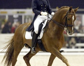 Mia von Essen and Rambo at the 2003 Zwolle International Stallion Show :: Photo © Dirk Caremans