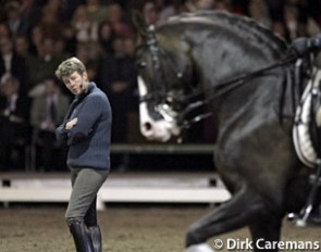Kyra Kyrklund coaching Jan Brink on Briar at the Global Dressage Forum :: Photo © Dirk Caremans