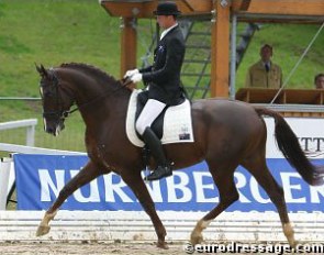 Australian Tor van den Berge and Jaybee Alabaster at the 2004 World Young Horse Championships :: Photo © Astrid Appels