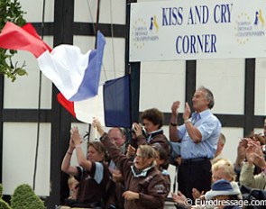 A united team was that of the French. Team members Constance Menard and Dominique D'Esme and fans are rooting for Karen Tebar and Falada M. Tebar became France's star rider in Hagen, riding her horse to a personal best score.