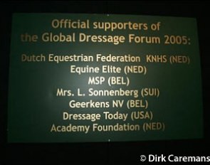 The sponsors of the 2005 Global Dressage Forum :: Photo © Dirk Caremans