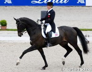 Sandy Phillips on Lara, a mare that started her career in Aachen, selling as a youngster in the CHIO Sales.