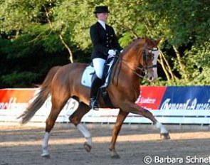 Junior rider Katharina Winkelhuess aboard Nadine Capellmann's Rino. The Park Festival Dressur is annually organized at the stables of the Winkelhues family.