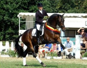 Helen Langehanenberg and Herzensdieb win the 2006 Trakehner Championship :: Photo © Beate Langels