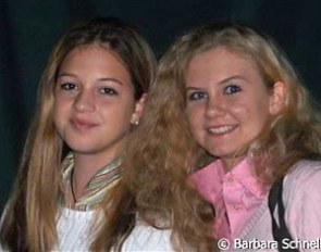 Party girls: Miriam Licinio, who won the Preis der Besten this year on FS Don't Worry, and Nicole Kux, who competed with Valido's Contrast at the German Championships in Freudenberg.