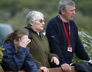 Dane Rawlins (far right) watching the tests