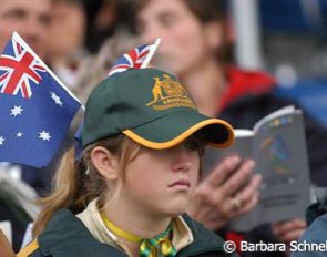Besides the Germans, the largest group of supporters at the World Equestrian Games is surprisingly from Australia!!! So many fans there. Wow!