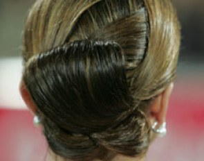 The beautiful hairdo of Princess Haya of Jordan (president of the FEI)
