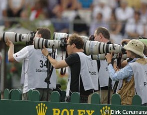 Professional equestrian photographers at work at the 2006 World Equestrian Games in Aachen :: Photo © Dirk Caremans