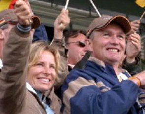 Rooting for their team mates: Nadine and Hubertus