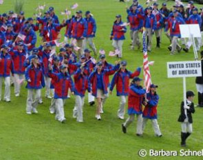 They definitely stood out during the parade of nations, the U.S. Team with Debbie McDonald as flag bearer.